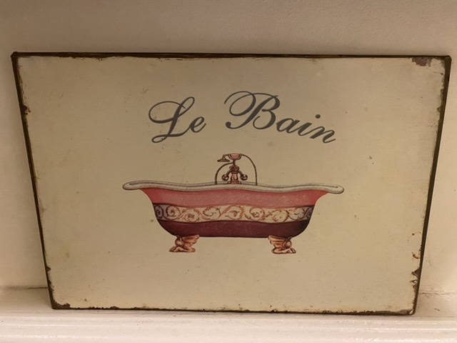 French Le Bain  Bathroom metal sign plaque